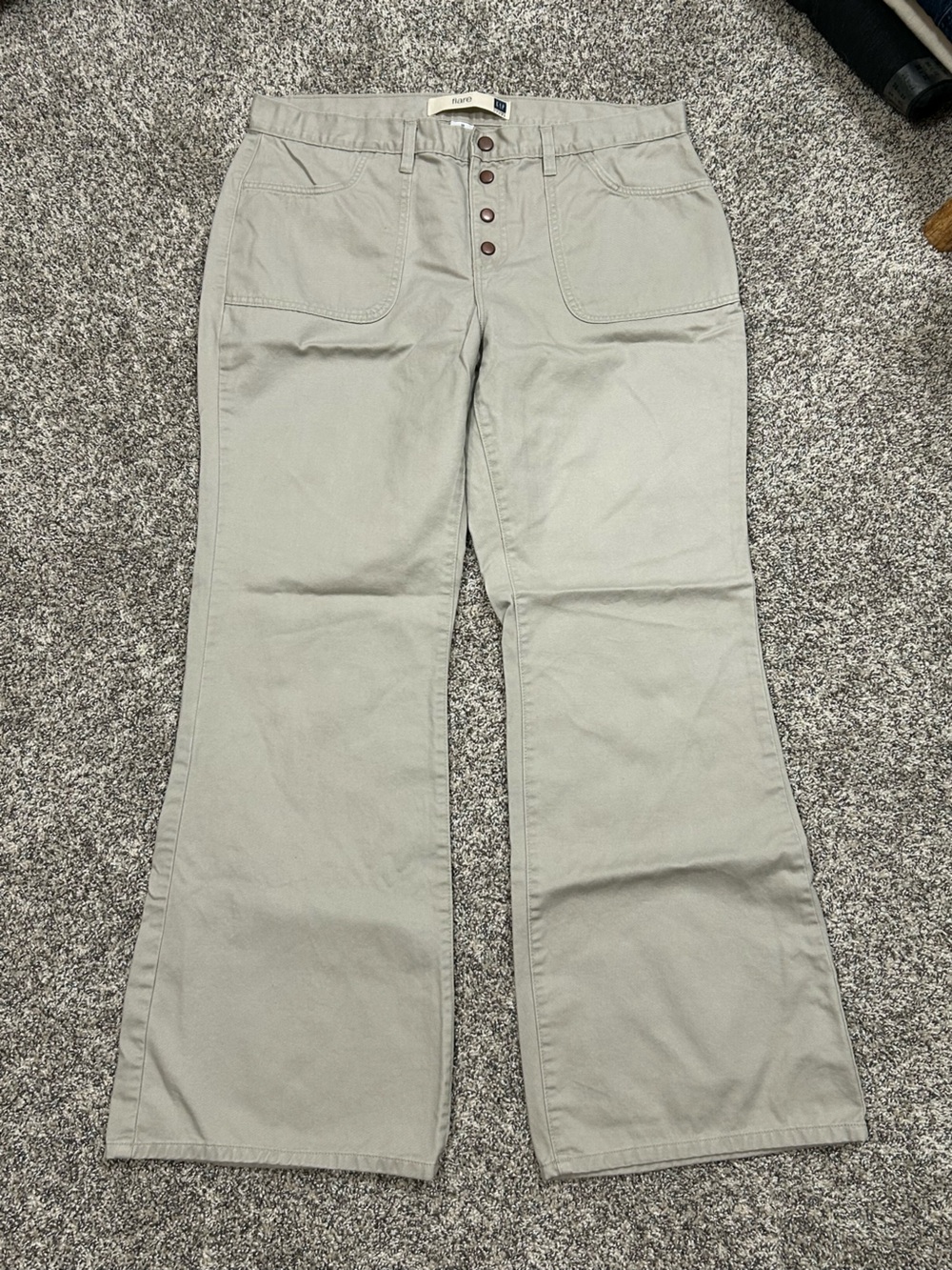 GAP Light Khaki High-Rise Wide-Leg Jeans size 16